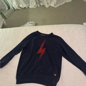Red and blue size small lightning bolt sweatshirt from aviator nation!
